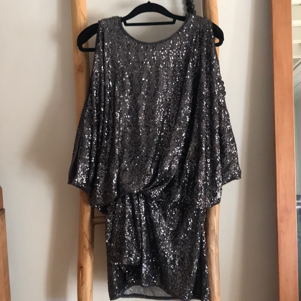 Gunmetal Sequin Dress